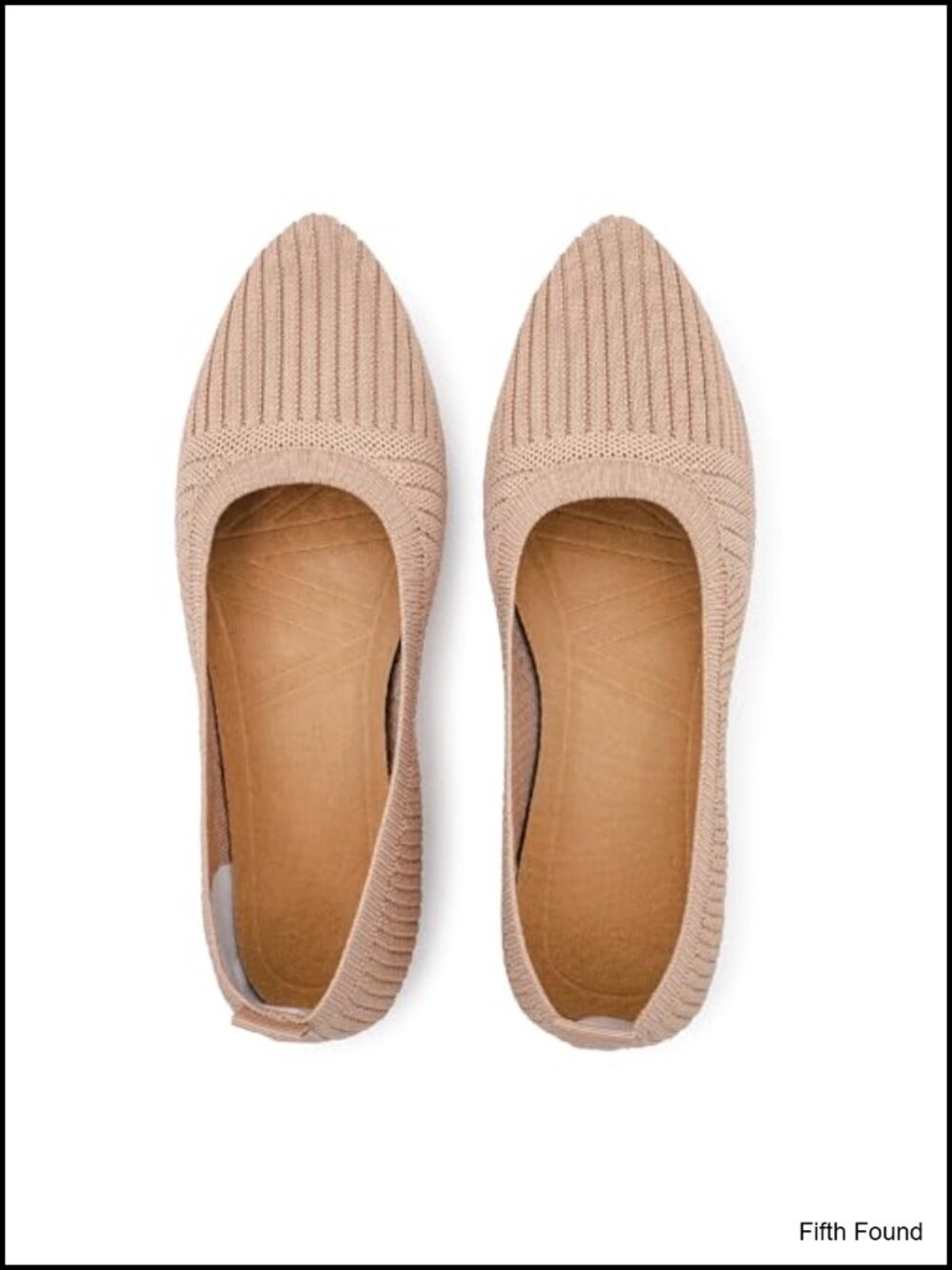 Women's Pointed Toe Foldable Soft Knit Slip On Flats Memory Foam Comfort Shoes